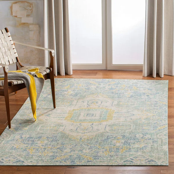 Safavieh WDS329J Windsor Blue - Lime Area Rug - 4& x 6&