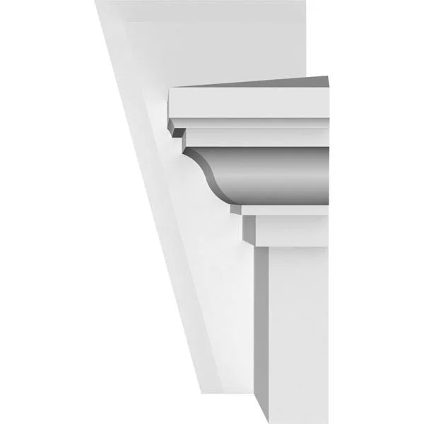 Ekena Millwork CRH06X156KA 156x22 Bottom Width x 159 1/2x22 Top Width x 6x22H x 1x22P Traditional Crosshead w/ Deco Keystone