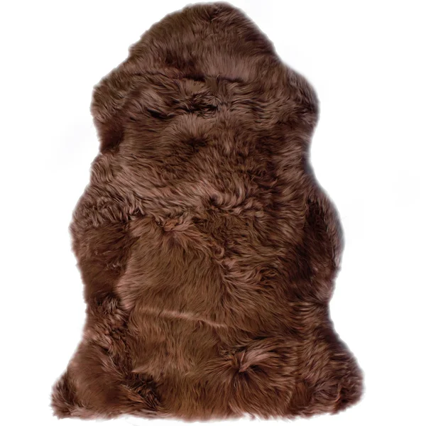Super Area Rugs - Genuine Australian Sheepskin Brown Fur Rug, Double Pelt 2& x 5& 6 inch