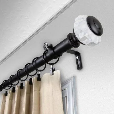 Nisbet Single Curtain Rod Darby Home Co Size: 3x22 H x 240x22 W x 3.63x22 D - Color: Black