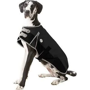 Derby Originals 600d Waterproof Dog Blanket Coat, 28.5-in, Black/Grey