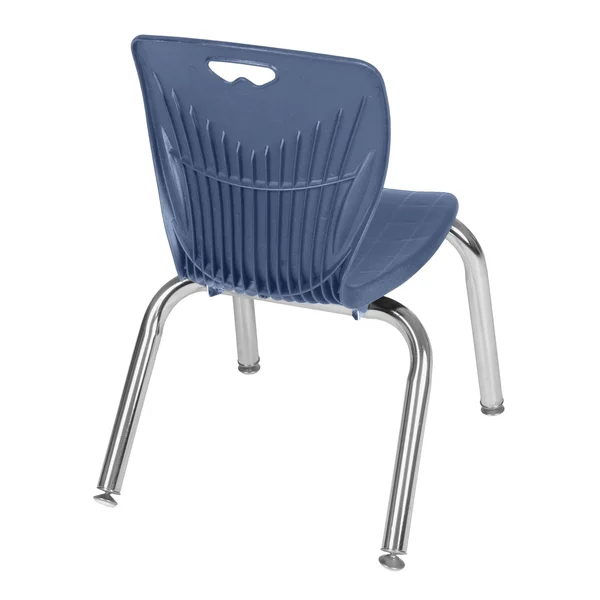Regency TB42RNDCHAPCBK45BK Kee 42 in. Round Height Adjustable Classroom Table - Cherry & 4 Andy 12-in Stack Chairs Black