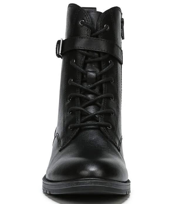 Naturalizer Sycamore Combat Boot - Black Leather - 5/M