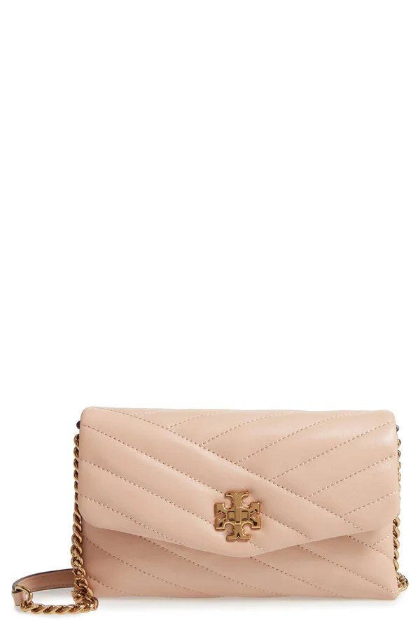 Tory Burch Womens Kira Chevron Chain Wallet