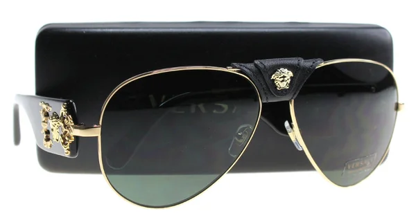 Versace VE2150Q Sunglasses 100271-62 - Gold Frame Grey Green Lenses