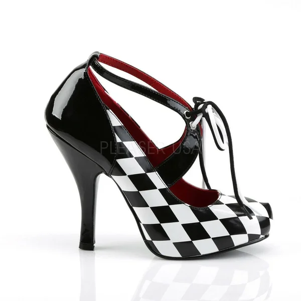 Funtasma - HARLEQUIN-03 10 - Black-White Patent-Checkers