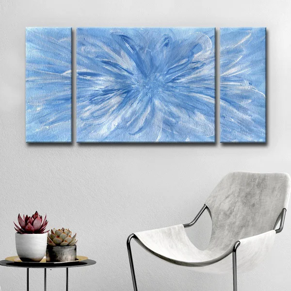 Ready2HangArt Snowflake Wrapped Canvas Wall Art, Blue