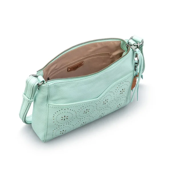 The Sak Alameda Leather Crossbody - Honeydew Mandala Perforated