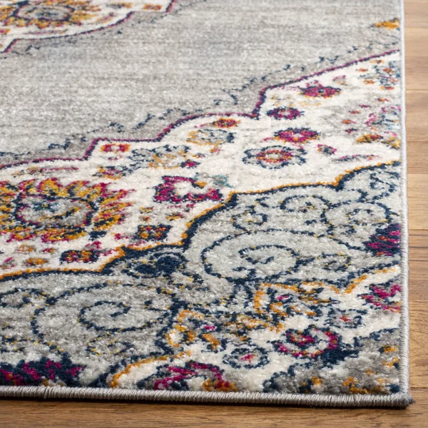Safavieh Madison MAD153R 6&7x22 x 6&7x22 Square Light Grey, Fuchsia Area Rug