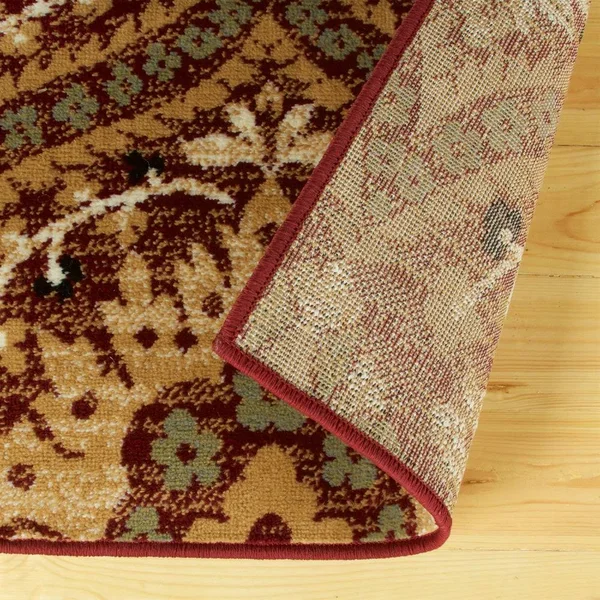 Miranda Haus Oriental Floral Damask Polypropylene Indoor Area Rug - 2&6x22 x 10& - Multi-Colored