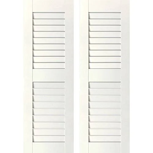 Noralco Industries - Inc. RWL12X042WHP 12x22W x 42x22H Exterior Real Wood Pine Open Louvered Shutters (Per Pair), White