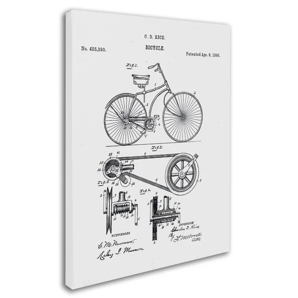 Trademark Global Claire Doherty 'Bicycle Patent 1890 White' Canvas Art