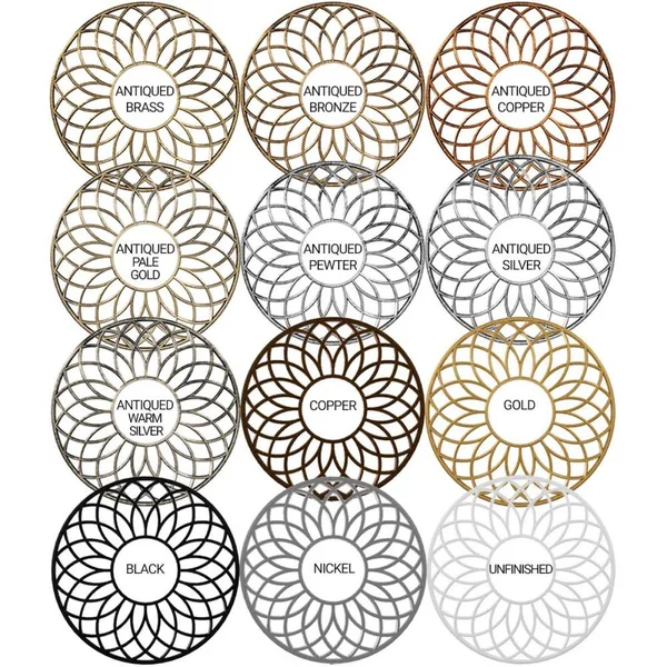 Ekena Millwork CMPP26GRACO 26x22OD x 9 1/2x22ID x 3/4x22P Grace Architectural Grade PVC Pierced Ceiling Medallion, Antiqued Copp