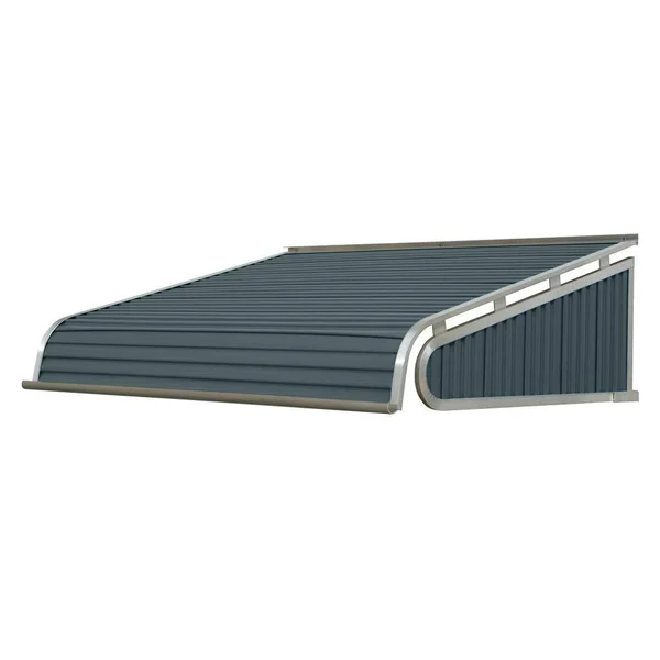 NuImage Awnings 5 ft. 1500 Series Door Canopy Aluminum Awning (20 in. H x 54 in. D) in Slate Blue
