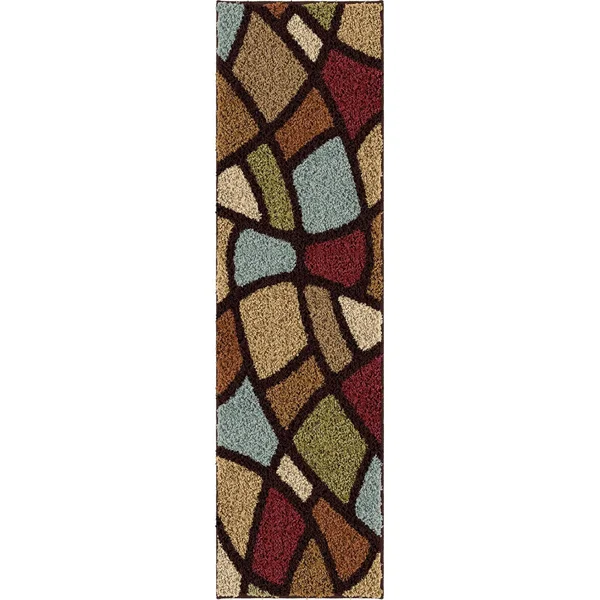 Orian Rugs Shag Geometric Oval Day Multi Area Rug 7&10x22 x 10&10x22