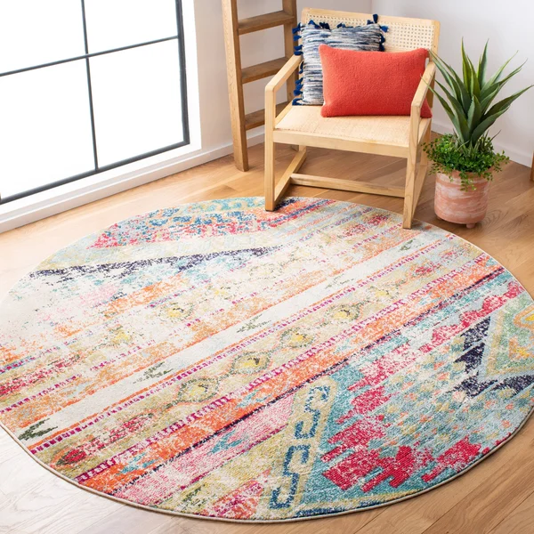 Safavieh MNC222D Monaco Magenta, Multi Area Rug - 8& x 11&