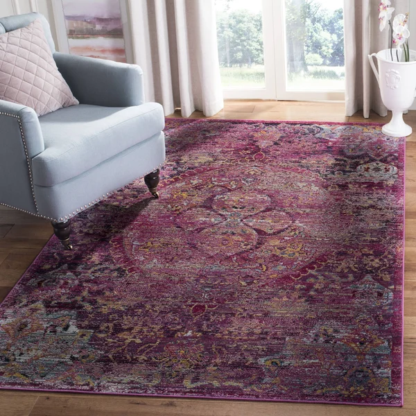 Safavieh Crystal CRS512S 2&2x22 x 9&0x22 Runner Fuchsia, Purple Area Rug