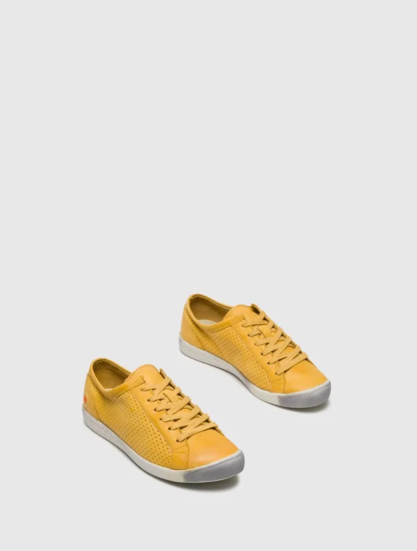 Softinos Yellow Lace-Up Sneakers - Overcube