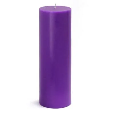 Smokeless Paraffin Pillar Unscented Candle Color: Purple, Size: 3x22 H x 3x22 Diameter, Quantity: 1 Candle