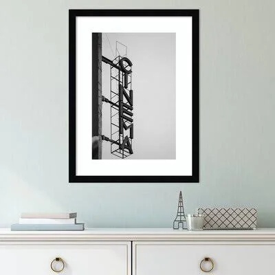 Cinema MARQUEE Sign by Design Fabrikken - Picture Frame Photograph Print on Paper AllModern Format: Black Framed Paper - Size: 20
