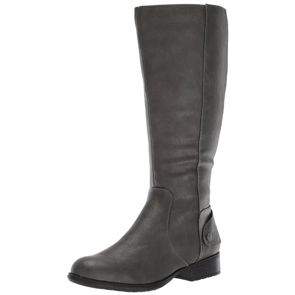 LifeStride Women's Xandy Riding Boot Wide Calf, Size: 6.5, Dark Tan PU