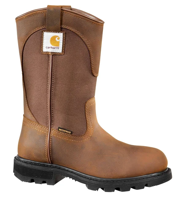 Carhartt Women's Bison Brown Waterproof Wellington Work Boots
