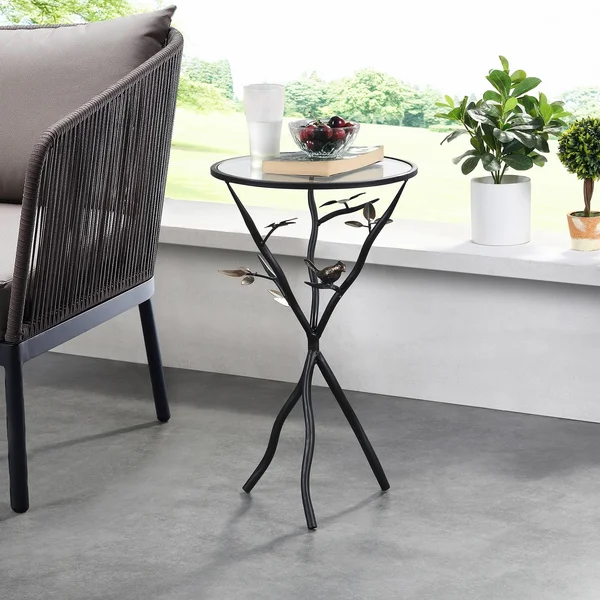Bird and Branches Tripod Side Table