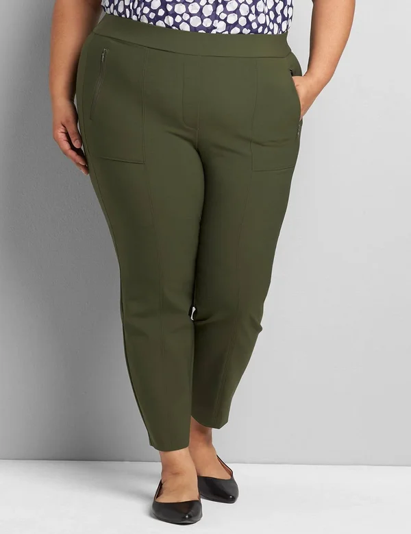 Plus Size Women's On-The-Go Slim Ankle Pant - Size: 26, Forest Night, Lane Bryant