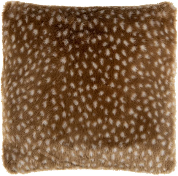 Modern BHS-0094665 Antelope 20 by 20 inch Camel Faux Fur Pillow + Down Insert