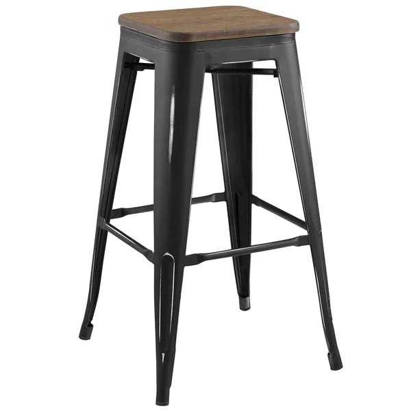 Modway Gunmetal Promenade Bar Stool [Set of 4]