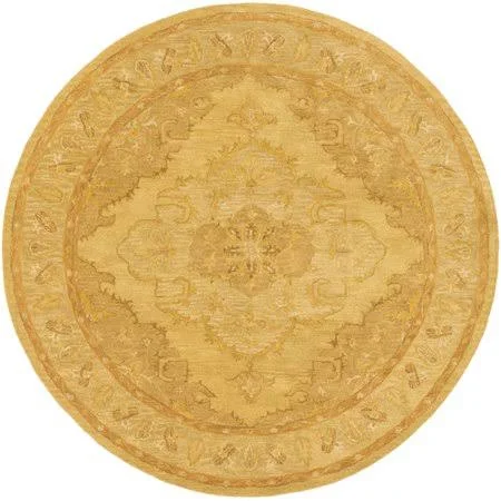 Charlton Home Eaddy Hand-Tufted Sunflower/Gold Area Rug, Size: Round 3&6 inch
