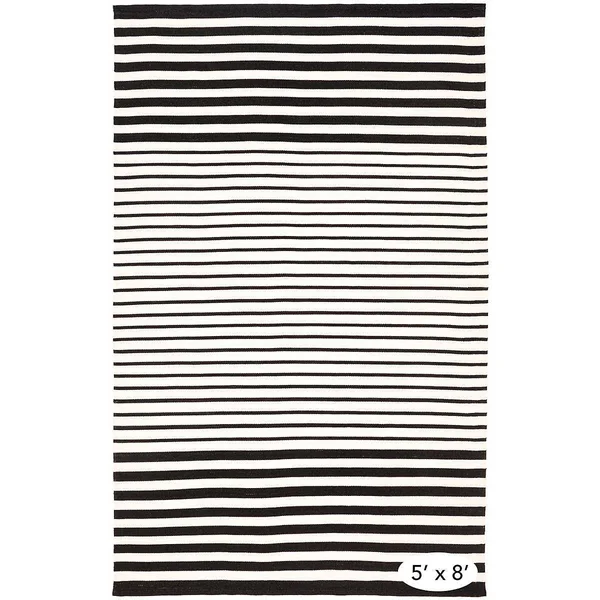 Dash Albert Port Stripe Black Indoor/Outdoor Rug 3x5