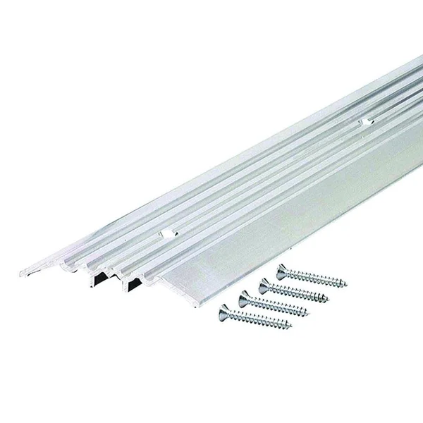 M-D Building Products Heavy Duty Fluted Top 4 in. x 70 in. Aluminum Commercial Threshold, Gray