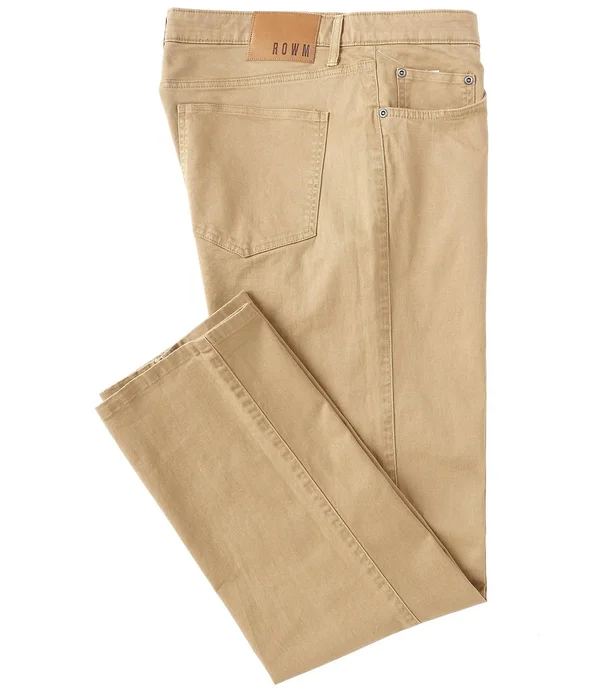 Rowm 5-Pocket Stretch Twill Pants - Mens, 32 34, Camel - Dillard&s Exclusive