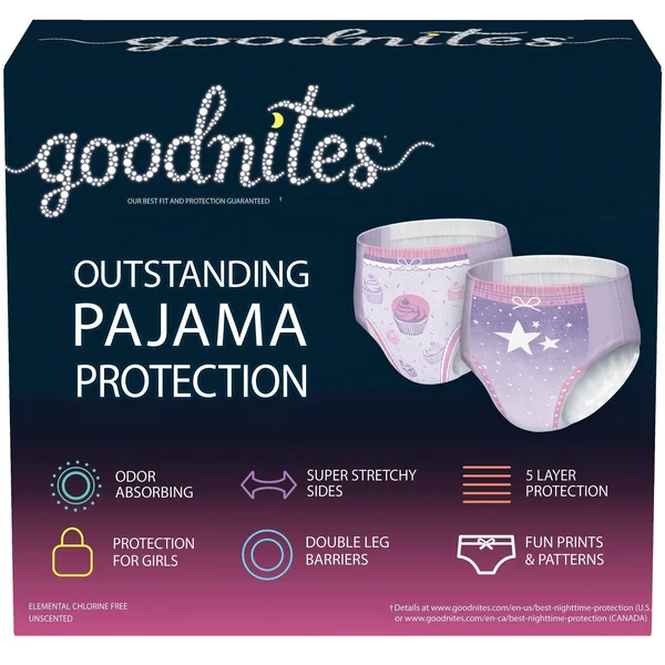 GoodNites Girls& Nighttime Bedwetting Underwear Huge Size - L - 75ct