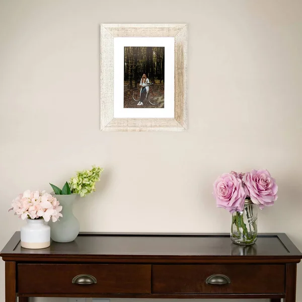10x28 inch Real Reclaimed White Barnwood Wood Picture Frame for A 10x28 Photo 2WOM-RFB-250-WHT-10x28. by ArtToFrames
