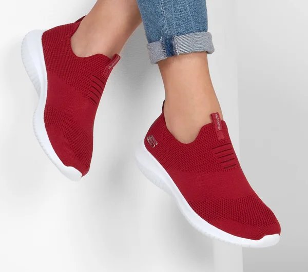 Skechers Women's Ultra Flex First Take Slip-On Sneaker - Red