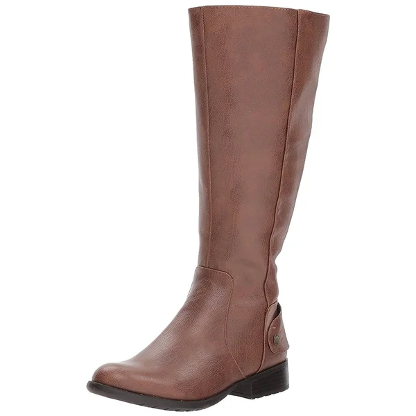 LifeStride Women's Xandy Riding Boot Wide Calf, Size: 6.5, Dark Tan PU