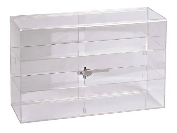 SSWBasics 98220 2-Shelf Acrylic Countertop Display Case (Comes with Lock & Key)