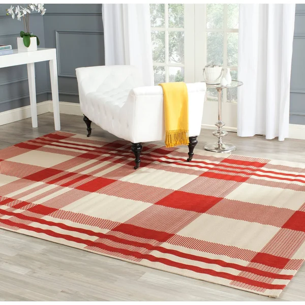 Safavieh CY6201-238-810 8 x 10 ft. Courtyard Rectangle Area Rug - Red & Bone