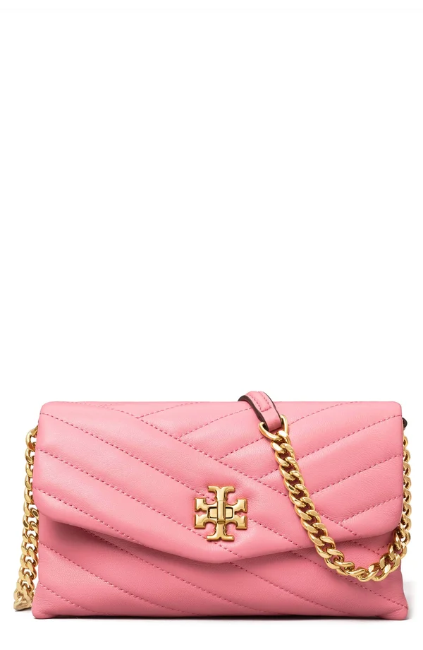 Tory Burch Womens Kira Chevron Chain Wallet