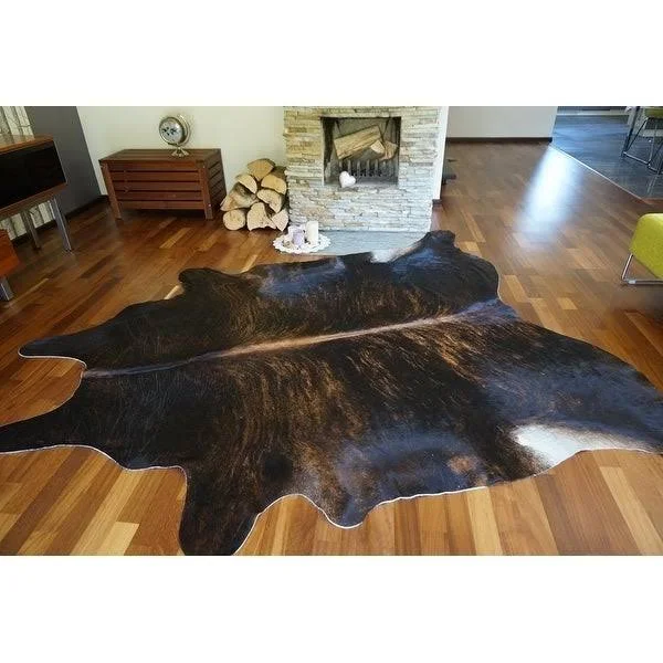 Pergamino Brindle Dark Cowhide Rug Large (Dark Brown/Black)