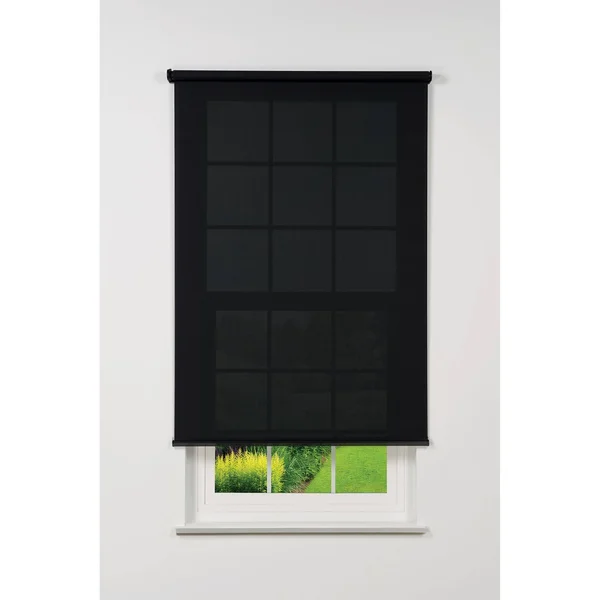 Linen Avenue Cordless 5% Solar Screen Standard Roller Shade, Black 68 W x 66 H