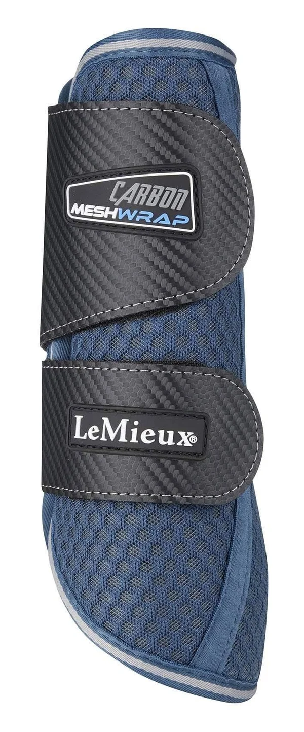 LeMieux Carbon Mesh Wrap Boots - Blue/Grey - Medium