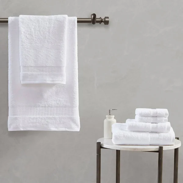Madison Park Signature Luxor 100-percent Egyptian Cotton 6 Piece Towel Set (White)