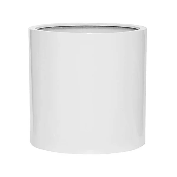 Vasesource Cambridge 20 in. x 20 in. x 20 in. Glossy White Fiberstone Planter