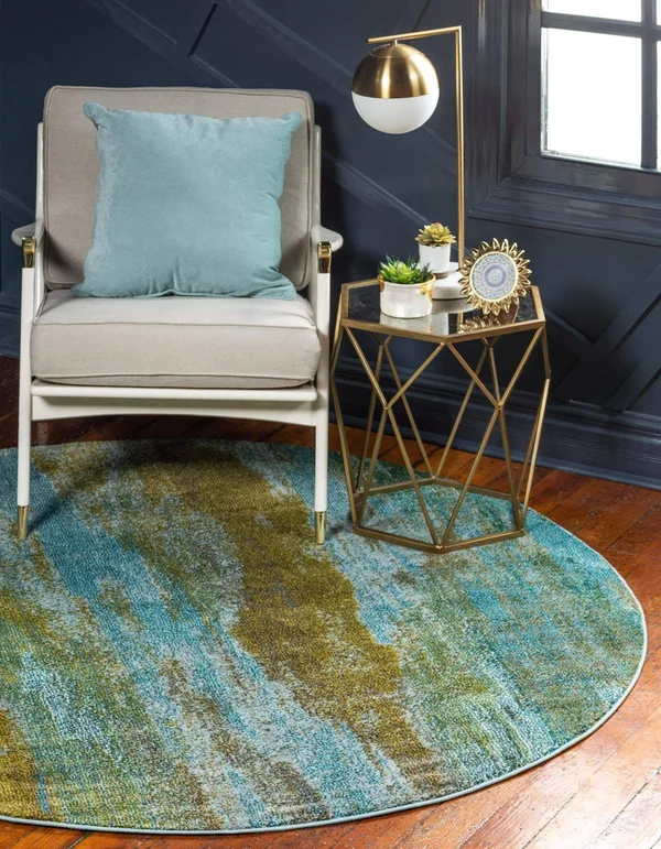 Lilly Jardin Rug 7x10, Turquoise