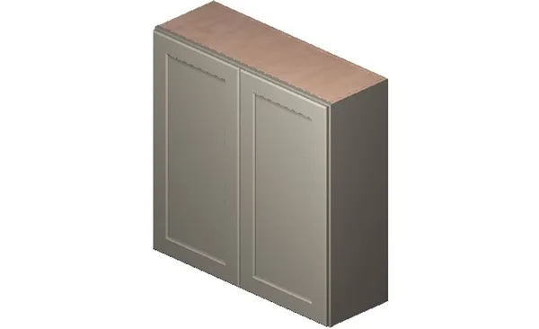 Wilora Hawthorne Shaker Dove 36x22 x 36x22 x 12x22 2 Doors - 2 Shelves Wall Cabinet, High-Density Fiberboard (HDF) SD-W3636