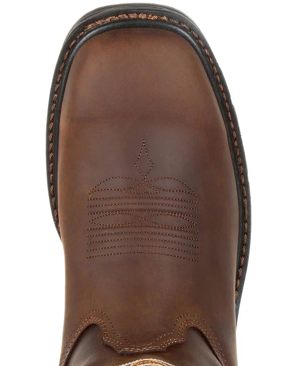 Georgia Boot Men's Carbo-Tec LT Pull-On Western Work Boot - GB00269, Brown