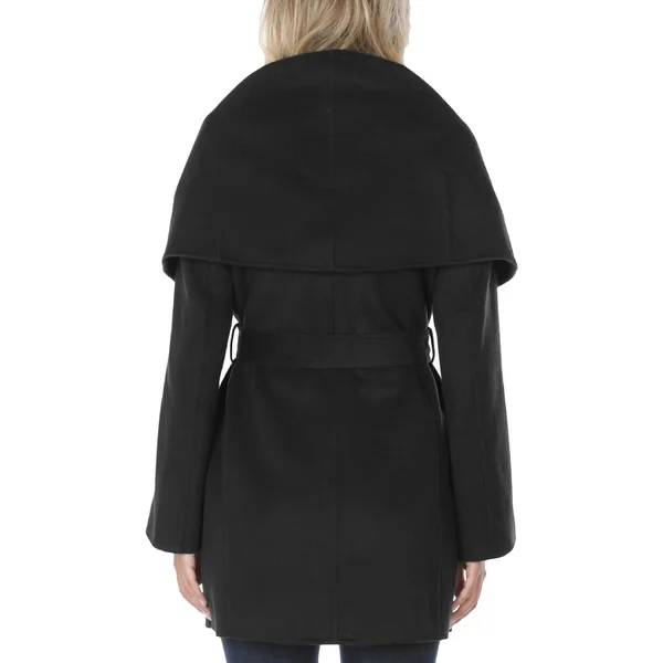Tahari Women's Marilyn Double-Face Wool-Blend Coat - Black - Size M